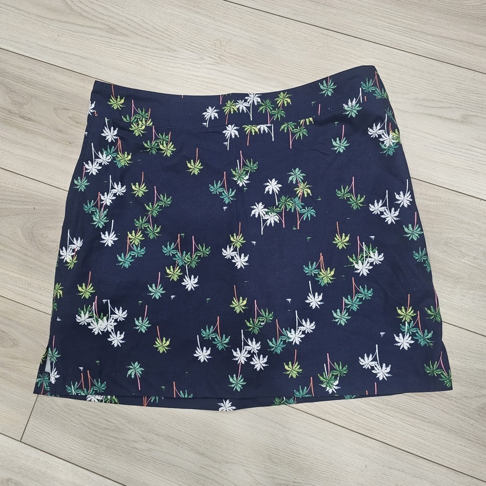 Izod Golf Skort Navy Blue Palm Trees Pink Green‎ Athletic Women's Sz 10